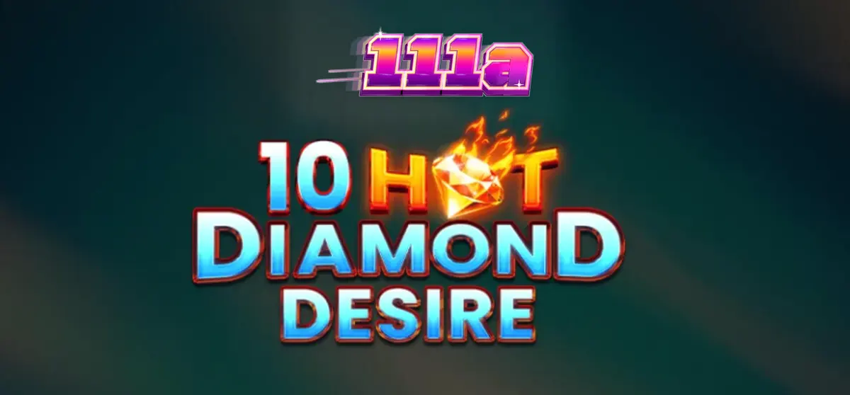Interface brilhante e neon do slot 10 Hot Diamond Desire com símbolos de frutas e diamantes